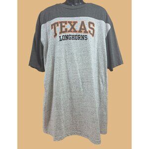 Texas Longhorns Graphic T-Shirt XLT Gray Colorblock Crewneck
